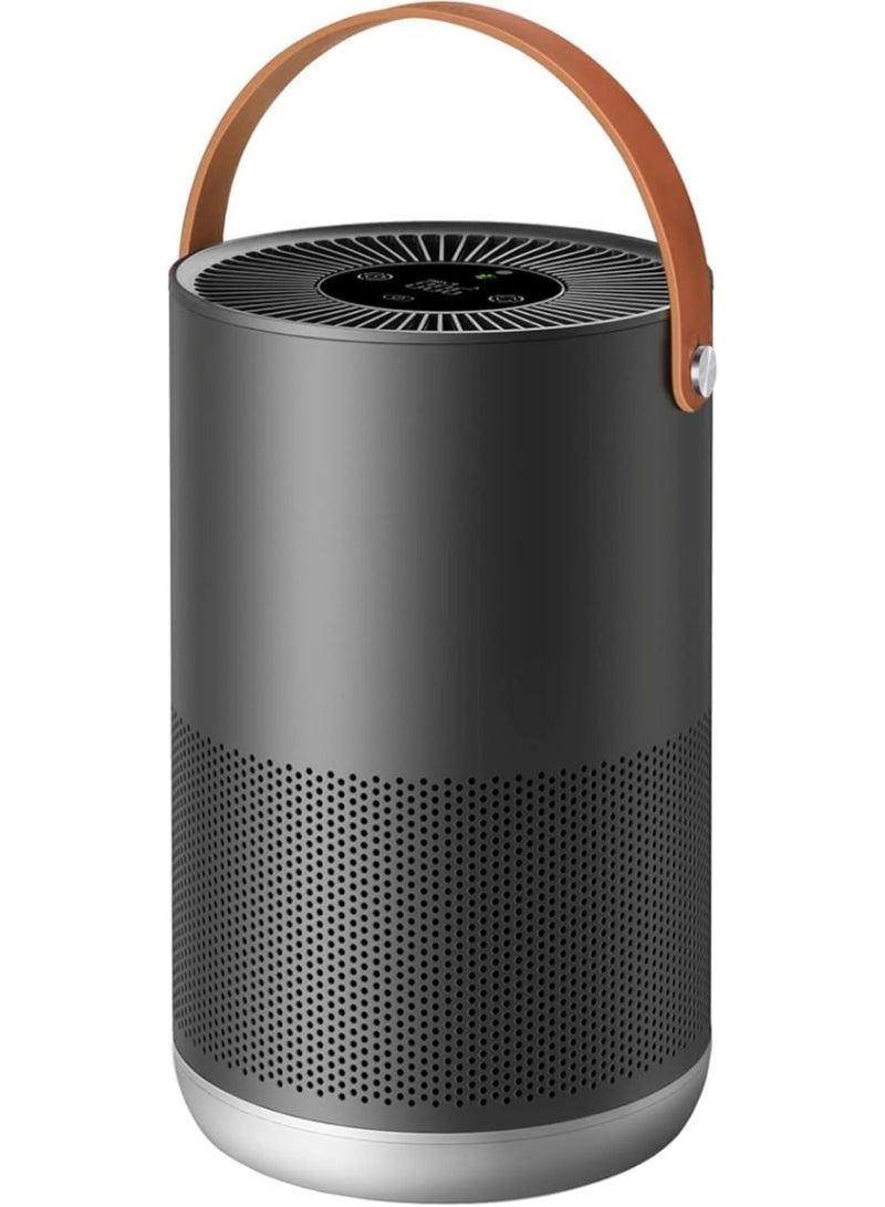 م.ا & ف'س أجهزة تنقية الهواء المنزلية، تعمل مع HomeKit Alexa، جهاز تنقية هواء ذكي بمقبض، وضع تلقائي، 19 ديسيبل، 0.08 ميكرومتر من الجسيمات الملتقطة، P1 رمادي غامق - Image 1