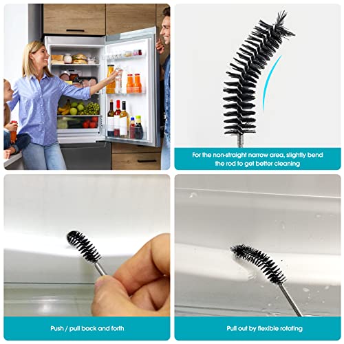 RayTour Extra-Thick Drain Brush with Stronger Spring - 67-Inch Flexible Pipe Cleaning Tool - Dual Bristle Heads - Ideal for Curved Pipes and Slim Holes – Black - Image 3