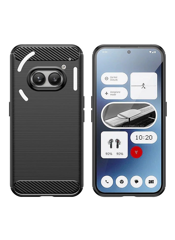 Brushed Carbon Fiber Shockproof Case For Nothing Phone 2a - Black - Image 2
