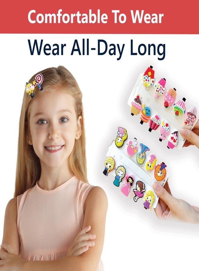 TEMPERIA (1 Pack - 10 Clips) Hair Clips for Girl Kids - Girls Gift Items for Birthday - Cute Hair Clips & Pins Set for Baby & Small Girls - Girl Hair Accessories (Random Colors & Designs) (MN01) - Image 4
