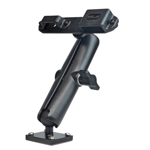 HYS Adhesive Truck & Car Walkie Talkie/Shoulder Speaker Mic Belt Clip Holder, Secure Grip, Heavy Duty Drill Base Tablet Mount, Sturdy 2-Way Radio Mount for Commercial Vehicles, Trucks, Table and Wall - Image 1