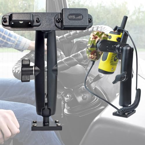 HYS Adhesive Truck & Car Walkie Talkie/Shoulder Speaker Mic Belt Clip Holder, Secure Grip, Heavy Duty Drill Base Tablet Mount, Sturdy 2-Way Radio Mount for Commercial Vehicles, Trucks, Table and Wall - Image 4
