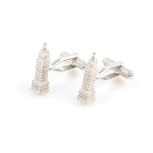 MRCUFF Empire State Building NYC New York City Pair Cufflinks in Presentation Gift Box & Polishing Cloth - Image 4