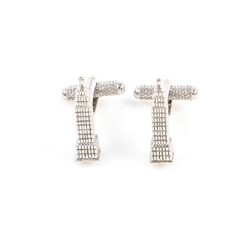MRCUFF Empire State Building NYC New York City Pair Cufflinks in Presentation Gift Box & Polishing Cloth - Image 3