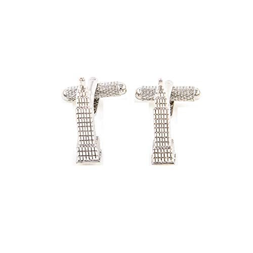 MRCUFF Empire State Building NYC New York City Pair Cufflinks in Presentation Gift Box & Polishing Cloth - Image 1
