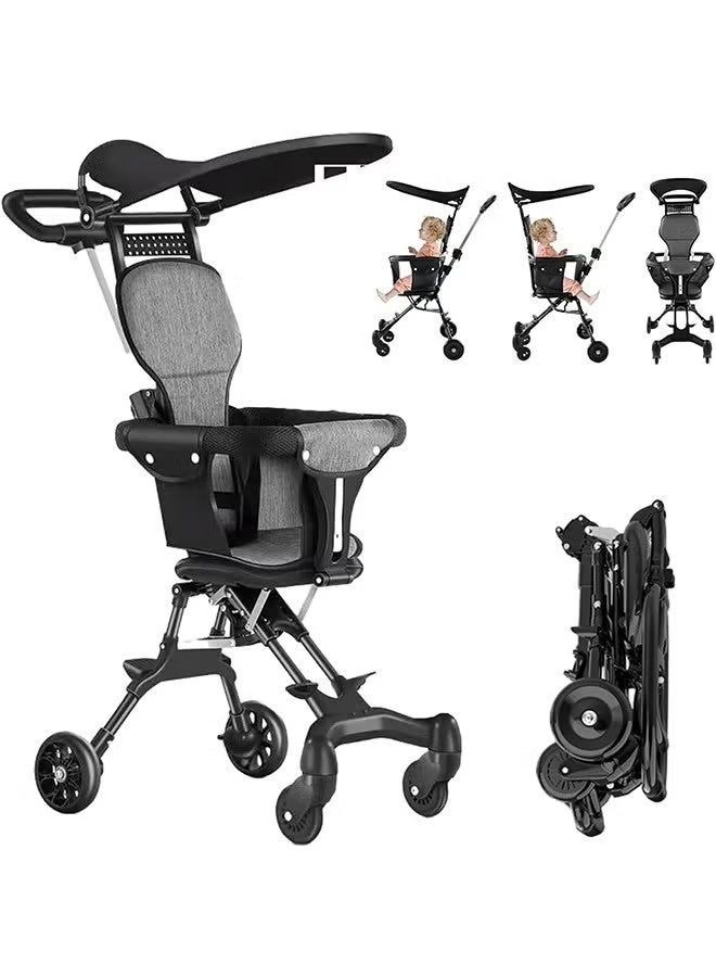 Baby Stroller, Foldable 4 Wheels Ergonomic Adjustable Infant Carriage, Portable Lightweight Baby Stroller for Airplane Travel, Outdoor Walking - Image 1