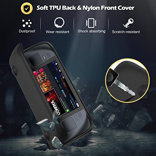 ProCase Upgraded Flip Case for Steam Deck OLED/LCD (2023&2021) with Front Cover, Protective Case with Magnetically Detachable Front Shell Cover for Steam Deck Console & Accessories -Black - Image 3