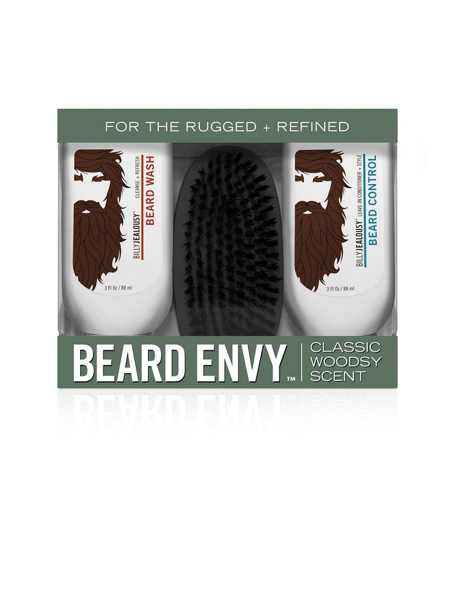 Billy Jealousy Original Beard Envy Facial Hair Refining Kit - with Beard Wash Beard Control and Boar Bristle Brush for Clean, Hydrated, Soft, Tamed Unruly Mane - Image 1