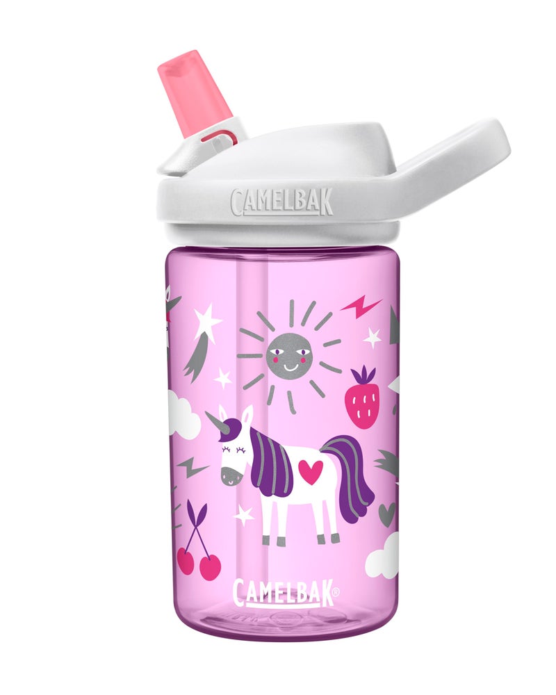 CamelBak eddy+ 14oz Kids Water Bottle with Tritan Renew – Straw Top, Leak-Proof When Closed, Unicorn Party - Image 1
