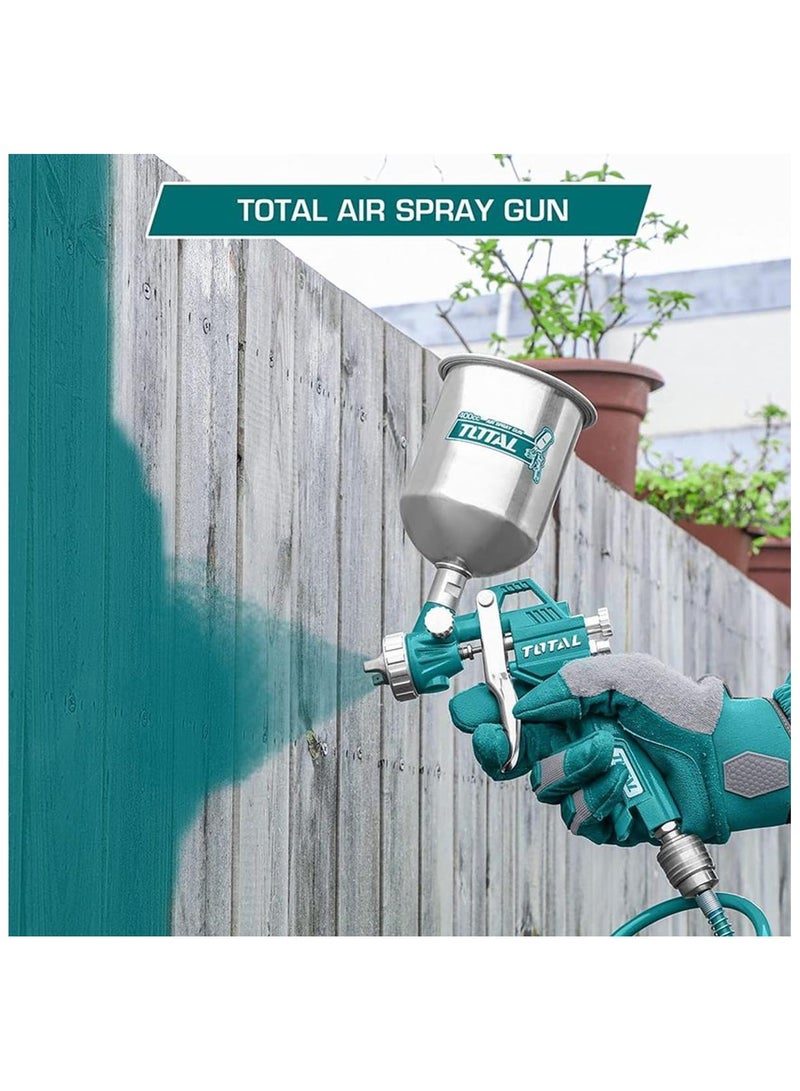 TOTAL Air Spray Gun, Professional Paint Sprayer, 1.5mm Standard Nozzle, 1000cc Tank Capacity, 3-4 Bar Operating Pressure, Multiple Connectors Included - Image 4