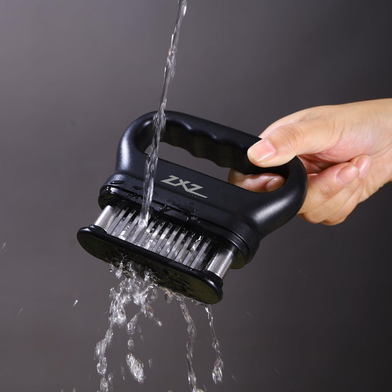 ZXZ Meat Tenderizer Tool - 48 Ultra Sharp Stainless Steel Needle Blades, Ideal for Kitchen, BBQ & Marinade Tenderizing Black - Image 4