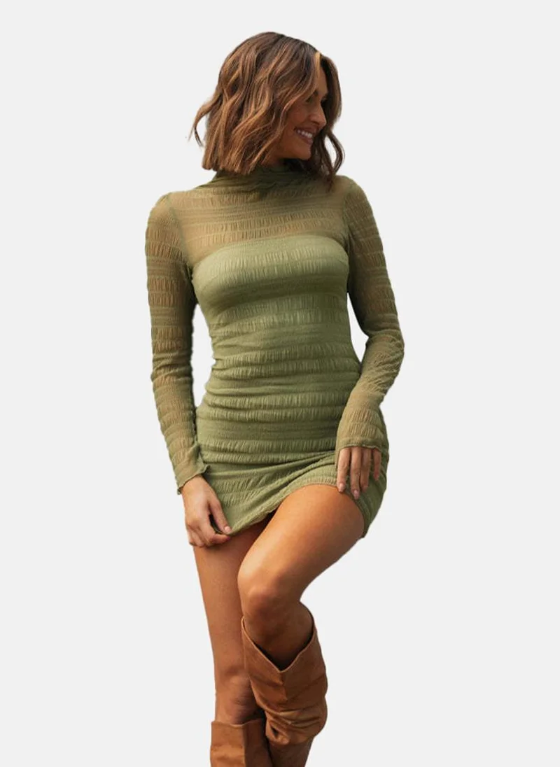 YUNIQEE Ruched Longsleeve Dress