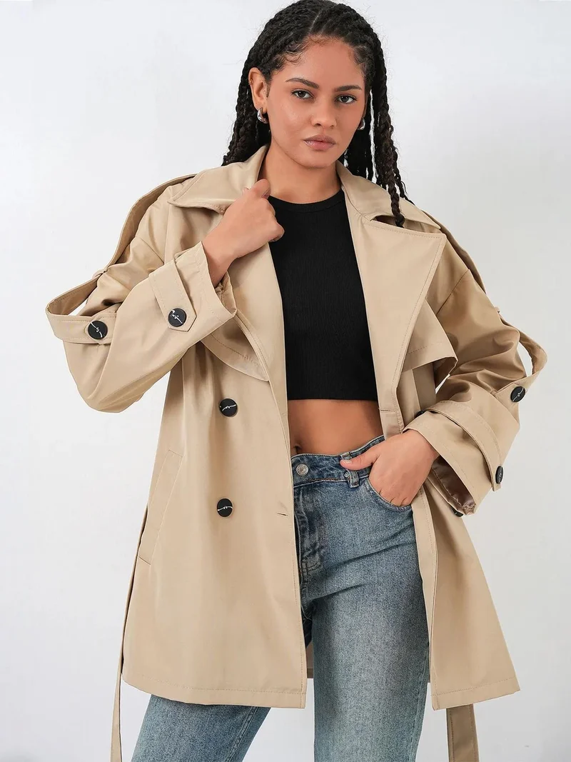 بيغ دارت BDART Double Breasted Buttoned Trench Coat