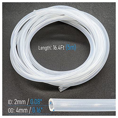 FOCMKEAS Silicone Tubing 008 x 0162x4mmIDxOD 164Ft5m Length Flexible Transparent Tube Silicone Rubber Air Hose Water Pipe for Pump Transfer - Image 3