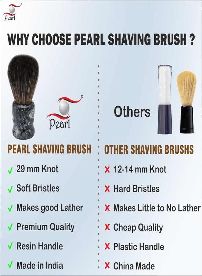 Pearl shaving Premium ultra Soft Synthetic Bristle shaving brush for Men (Marble gray) - Image 2