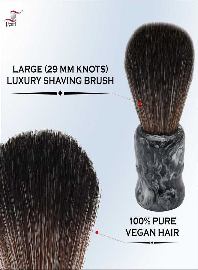 Pearl shaving Premium ultra Soft Synthetic Bristle shaving brush for Men (Marble gray) - Image 5