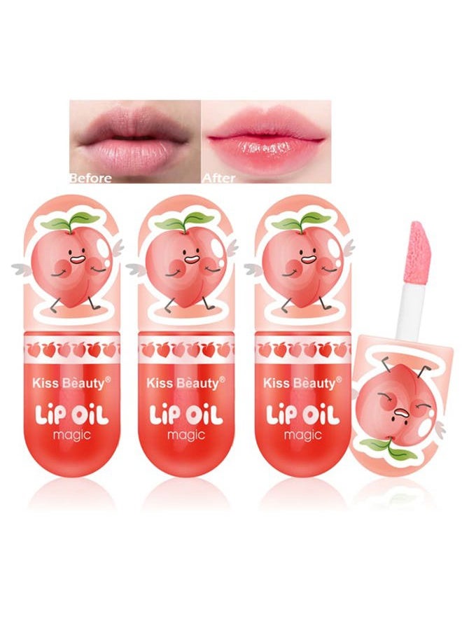 Mrettick - 3Packs Hydrating Lip Oil Temperature Color Changing Lip Oil Plumping Lip Gloss Moisturizing Lip Oil Tinted for Lip Care and Dry Lip (#3) - Image 1