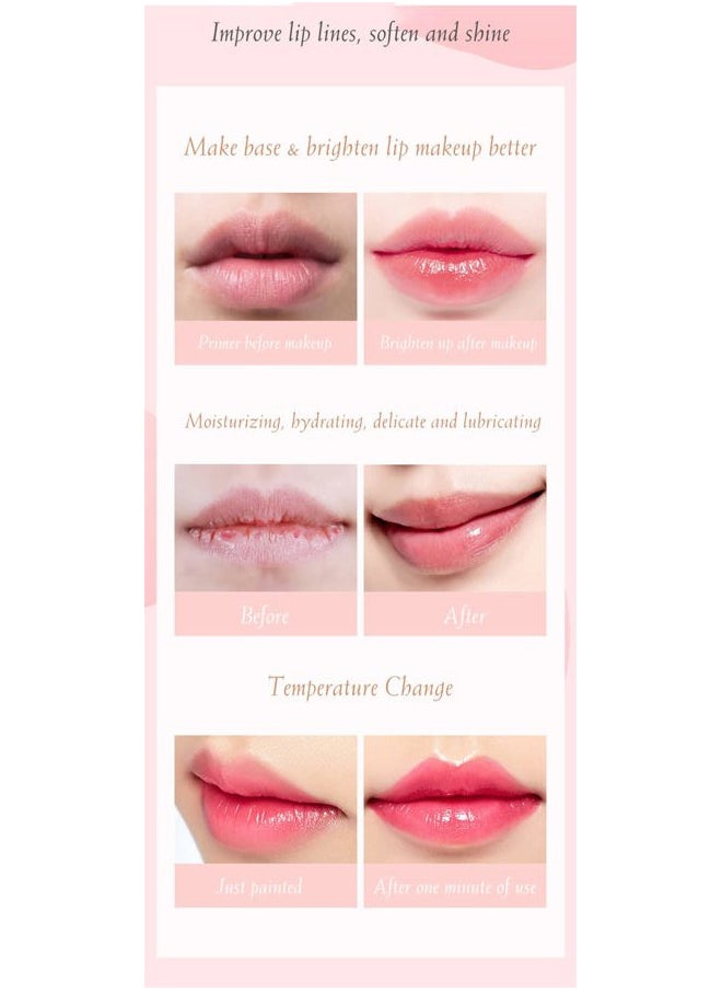 Mrettick - 3Packs Hydrating Lip Oil Temperature Color Changing Lip Oil Plumping Lip Gloss Moisturizing Lip Oil Tinted for Lip Care and Dry Lip (#3) - Image 1