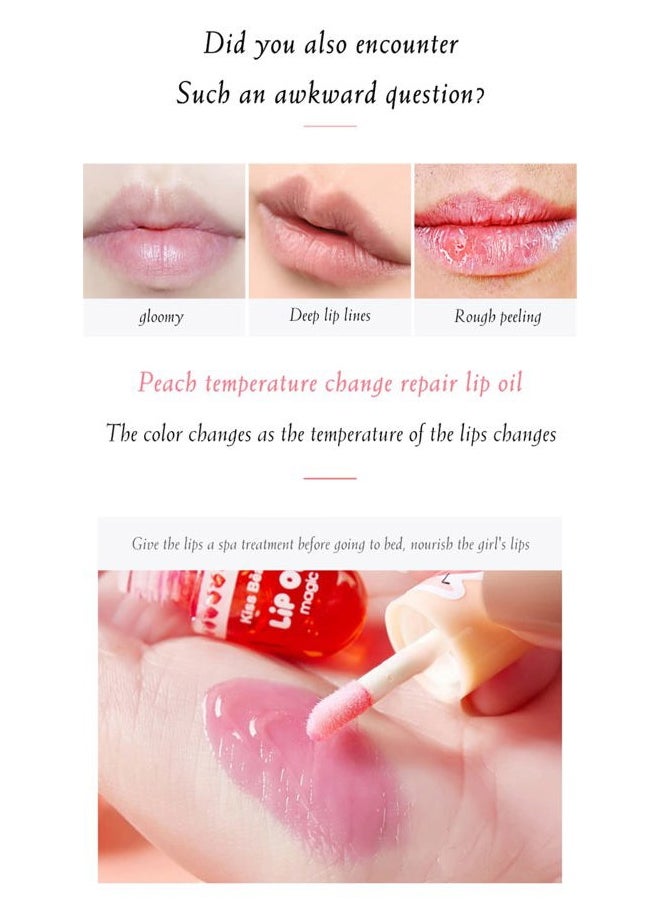 Mrettick - 3Packs Hydrating Lip Oil Temperature Color Changing Lip Oil Plumping Lip Gloss Moisturizing Lip Oil Tinted for Lip Care and Dry Lip (#3) - Image 1