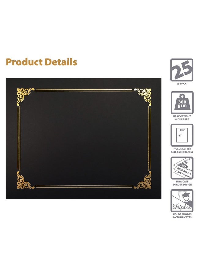 25 Pack Black Certificate Holders, Diploma Holders, Document Covers With Gold Foil Border, For Letter Size Paper, 25 Count, Black - pzsku/ZA2ABA6E6D7DF01A9BA13Z/45/_/1735214586/dd22ced0-e063-4ff3-93c5-2cb186a8d9a4