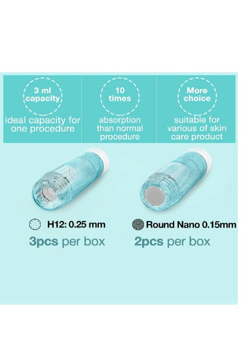 hydra Dr.pen Pen H2 Microneedling Pen Derma Pen Amazing Skin Care Tool with 5pcs Cartridges 12Pin+ Round Nano - Image 5
