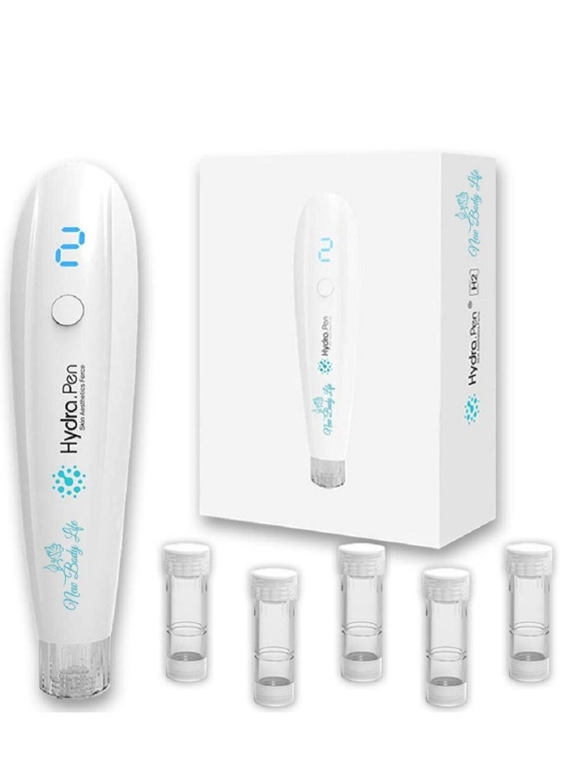 hydra Dr.pen Pen H2 Microneedling Pen Derma Pen Amazing Skin Care Tool with 5pcs Cartridges 12Pin+ Round Nano - Image 1