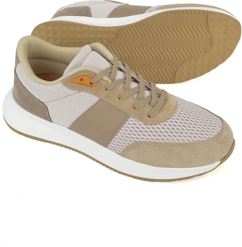 زيا , Men's Genuine Leather Sneaker 14150Z0001 Beige