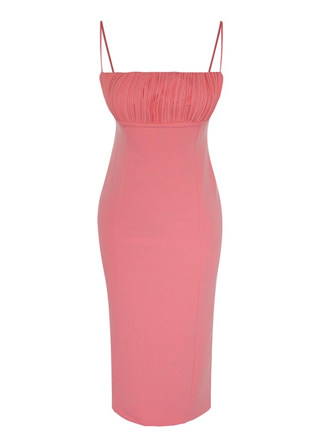 trendyol - Light Pink Fitted Lined Woven Evening Dress TPRSS22EL3197 - Image 1