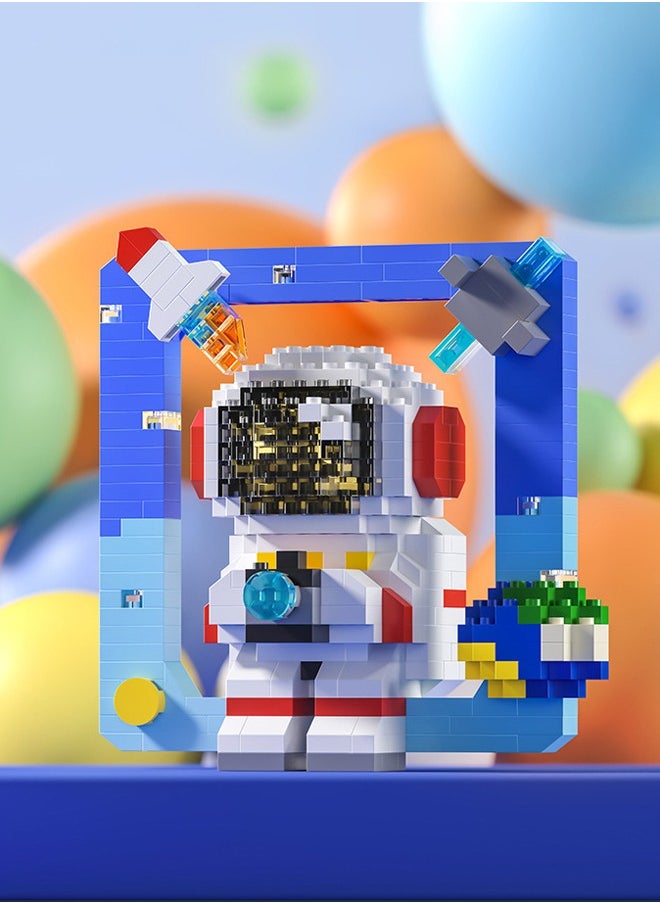 LELE BROTHER 396-Piece Photo Frame Astronaut Mini Blocks Building Sets, Micro Stacking Blocks Sets Toy with LED Light, Brick Construction Series Assembling Building Blocks Intelligent Development Toys  - Image 3
