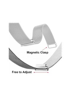 Generic Milanese Loop Strap Wrist Band For Smart Watch Samsung Galaxy Watch 46mm / Huawei GT2 / Gear S3 Frontier and Classic / Honor Magic 2 / Fossil - 22mm - Metallic Silver  - Image 2