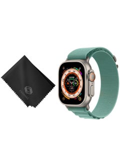 CATANES 2 Packs Of Apple Watch Band and Microfiber Cloth Alpine Loop Band 49mm 45mm 44mm 42mm Women Men Adjustable with Metal G-Hook Strap for iWatch Ultra Series SE 8/7/6/5/4/3/2/1 Blue  - Image 2