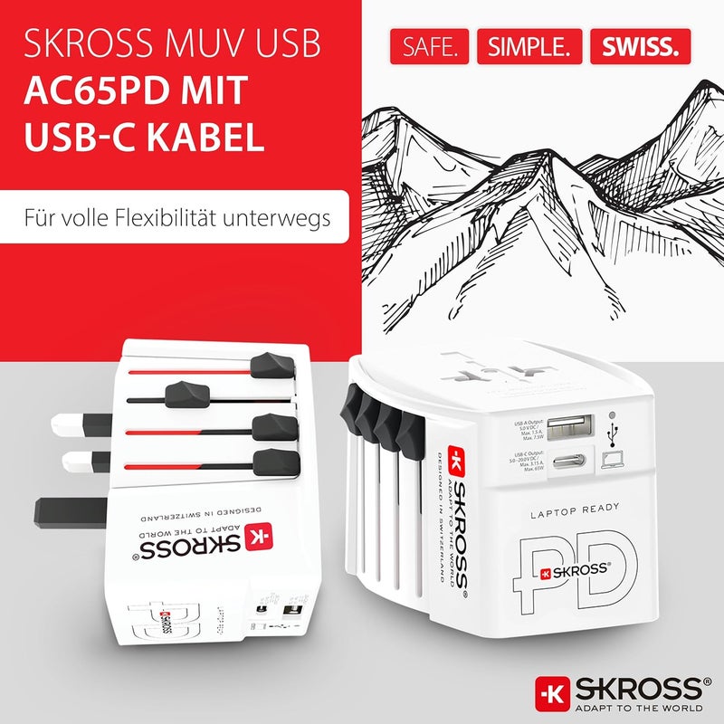 سكروس قابس السفر Skross 1302976 MUV AC65PD - Image 2