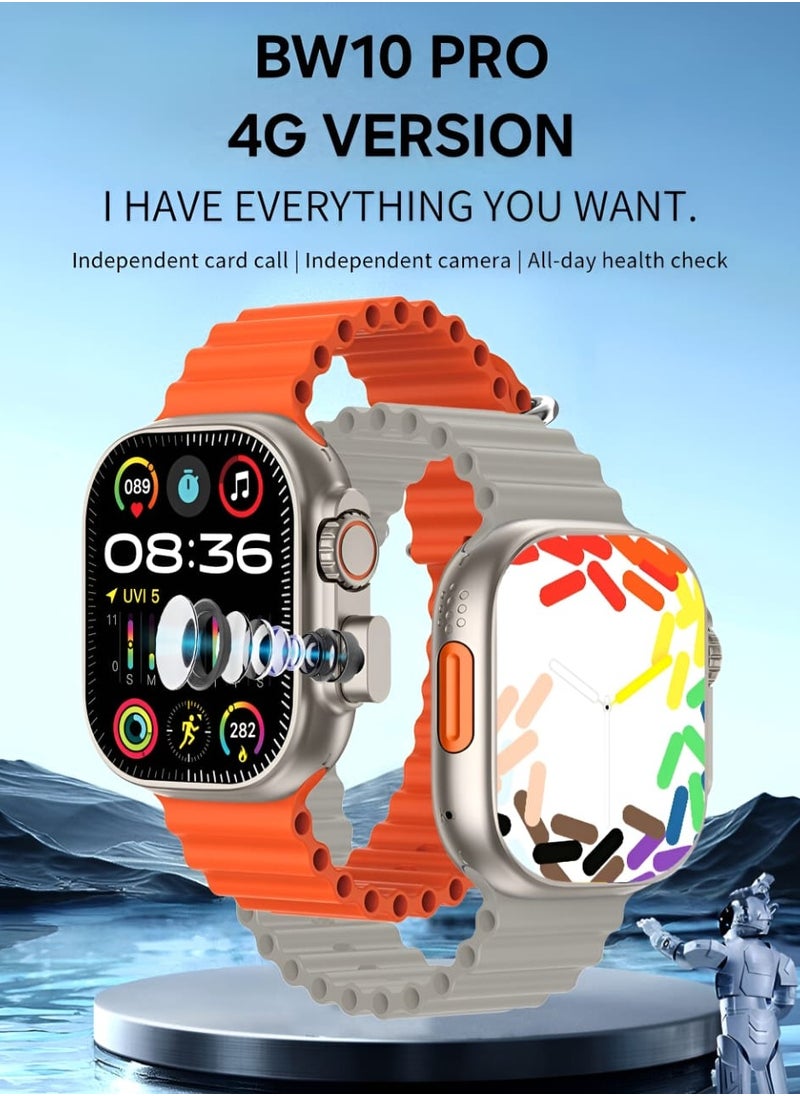 Generic - BW10 PRO Smart Watch with Camera, SIM Card, 4G LTE, NFC, Bluetooth (Black) - Image 1