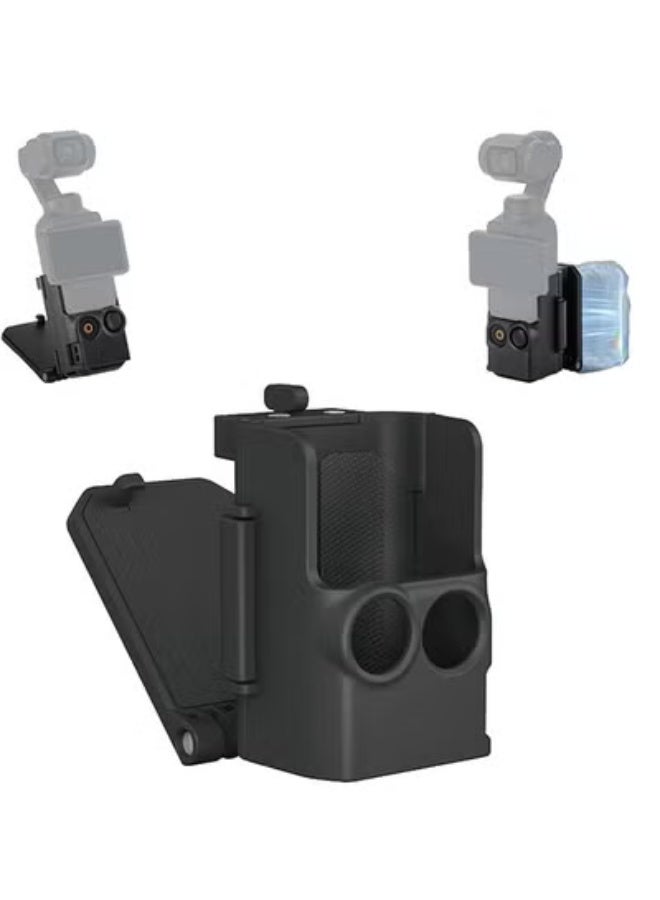 Sunnylife Magnetic Mount Stand Compatible with DJI Osmo Pocket 3, Pocket3 Accessories Expansion Adapter Magnet Suction Case Holder on Desktop, Vertical Surface, 180° Adjustable, Quick Fixation, Black - Image 1