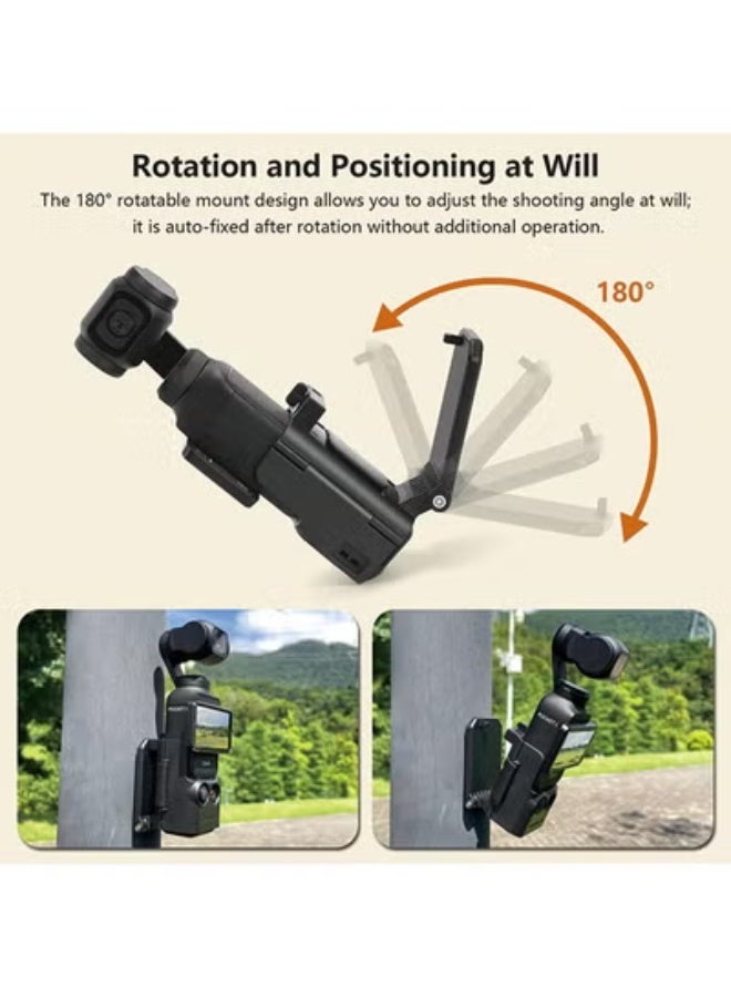 Sunnylife Magnetic Mount Stand Compatible with DJI Osmo Pocket 3, Pocket3 Accessories Expansion Adapter Magnet Suction Case Holder on Desktop, Vertical Surface, 180° Adjustable, Quick Fixation, Black - Image 4
