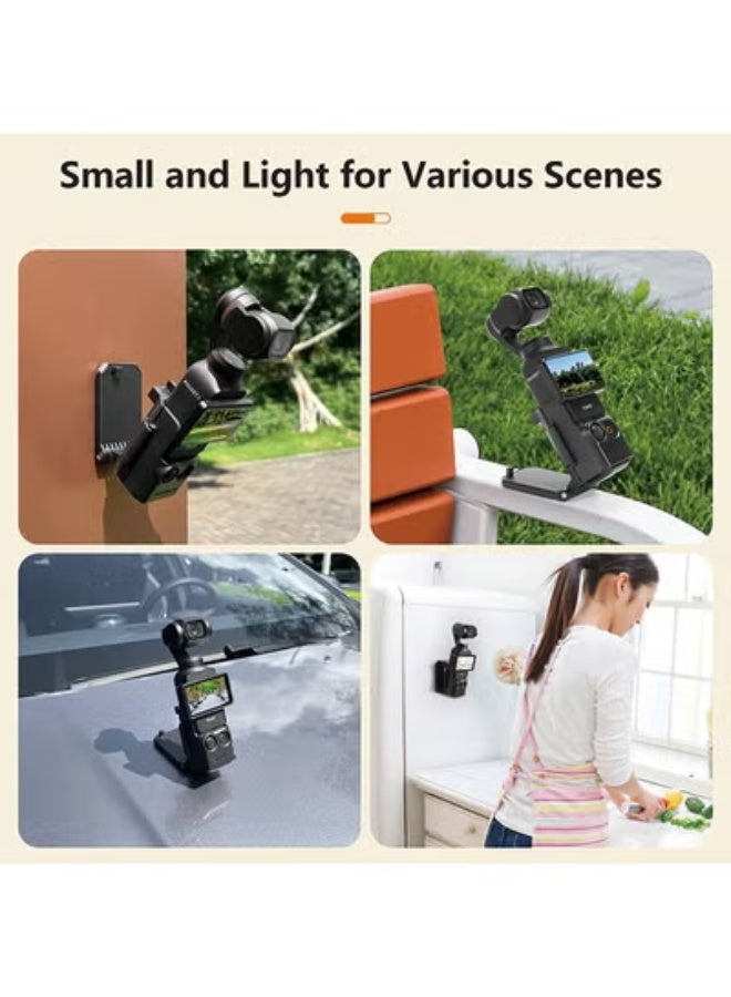 Sunnylife Magnetic Mount Stand Compatible with DJI Osmo Pocket 3, Pocket3 Accessories Expansion Adapter Magnet Suction Case Holder on Desktop, Vertical Surface, 180° Adjustable, Quick Fixation, Black - Image 3