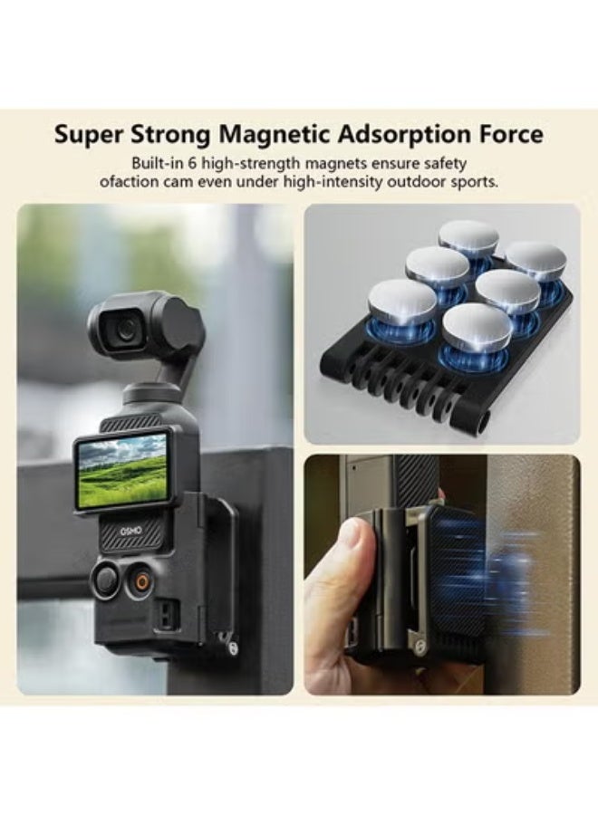 Sunnylife Magnetic Mount Stand Compatible with DJI Osmo Pocket 3, Pocket3 Accessories Expansion Adapter Magnet Suction Case Holder on Desktop, Vertical Surface, 180° Adjustable, Quick Fixation, Black - Image 5