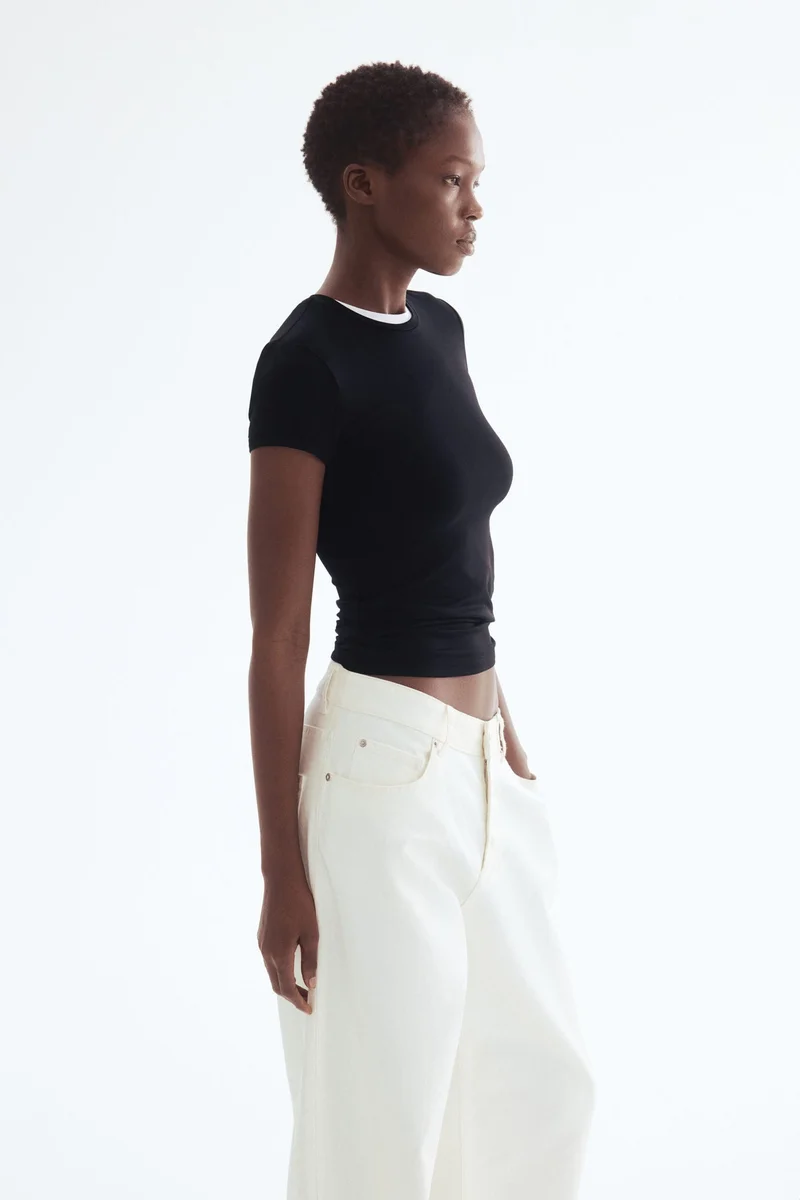 H&M Fitted microfibre T-shirt