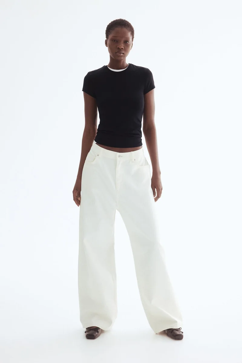 H&M Fitted microfibre T-shirt