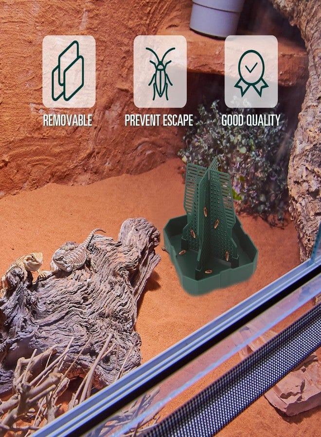 APlayfulBee Chameleon Feeding Bearded Dragon Bug Bowl Reptile Feeder Box with Column for Insects to Climb for Feeding Chameleon Gecko Lizard Frog (S) - Image 4