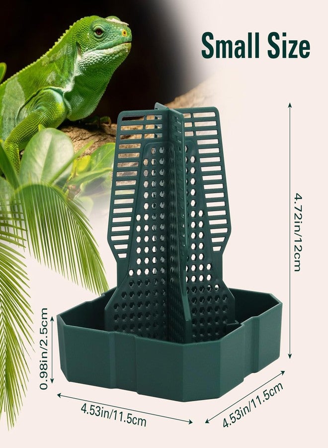 APlayfulBee Chameleon Feeding Bearded Dragon Bug Bowl Reptile Feeder Box with Column for Insects to Climb for Feeding Chameleon Gecko Lizard Frog (S) - Image 2