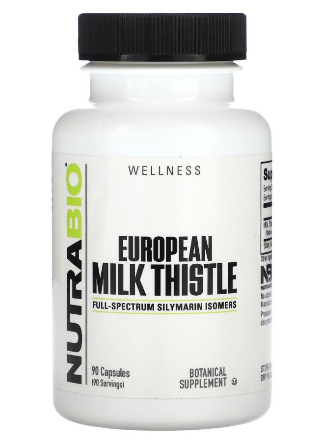 NutraBio European Milk Thistle 241 mg 90 Capsules 