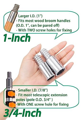 EESC2Y Metal 3/4" (.75) Threaded Tips Replacement Kits for Telescopic Extension Poles Repairing - Image 4
