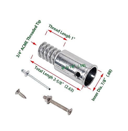 EESC2Y Metal 3/4" (.75) Threaded Tips Replacement Kits for Telescopic Extension Poles Repairing - Image 2