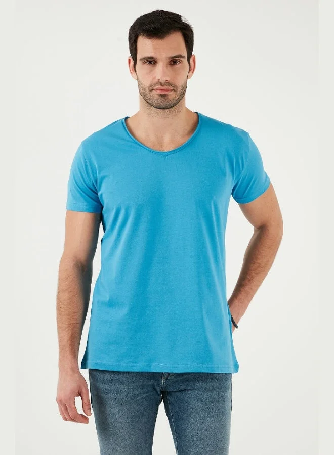 Buratti  Buratti Cotton Slim Fit V Neck Basic T Shirt Men's T SHIRT 5412001 for Men | Best Price UAE