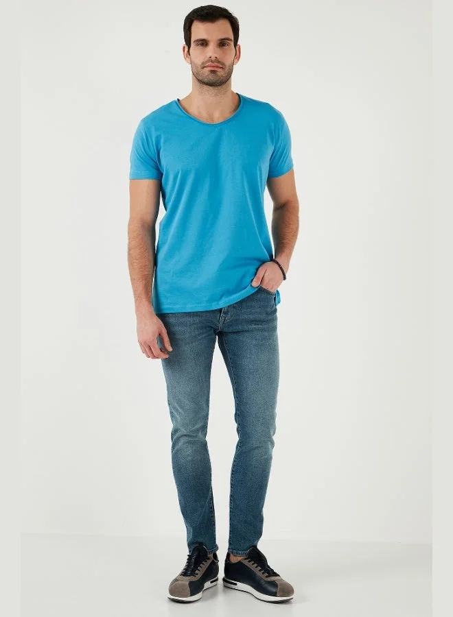 Buratti  Buratti Cotton Slim Fit V Neck Basic T Shirt Men's T SHIRT 5412001 for Men | Best Price UAE
