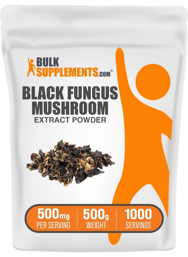 BulkSupplements مسحوق مستخلص فطر الفطر الأسود من BulkSupplements.com - مسحوق فطر الأذن الخشبية - نباتي وخالي من الغلوتين، 500 ملغ لكل حصة، 500 غرام (1.1 رطل) (عبوة واحدة) - Image 1