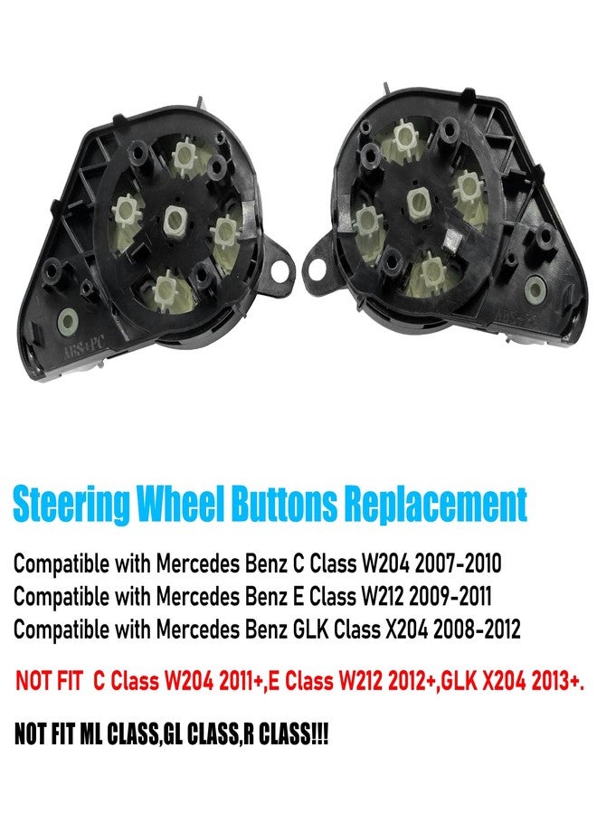 Jaronx Compatible with Mercedes Benz Steering Wheel Buttons Replacement C Class W204 2007-2010/E Class W212 2009-2011 /GLK X204 2008-2012, Steering Wheel Control Button Cover for Mercedes Benz(Black) - Image 3