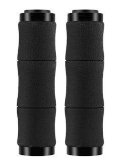 SYOSI Bike Grips, SYOSI Shock Absorption Sponge Bike Handle Grips Soft Comfortable Non-Slip Double Locked on Mountain Bike Grips for BMX MTB Mountain Beach Cruiser Scooter E-Bike (Black, 22 mm Diameter)  - Image 1