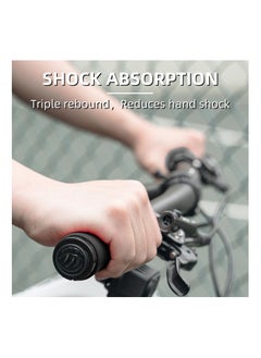 SYOSI Bike Grips, SYOSI Shock Absorption Sponge Bike Handle Grips Soft Comfortable Non-Slip Double Locked on Mountain Bike Grips for BMX MTB Mountain Beach Cruiser Scooter E-Bike (Black, 22 mm Diameter)  - Image 2